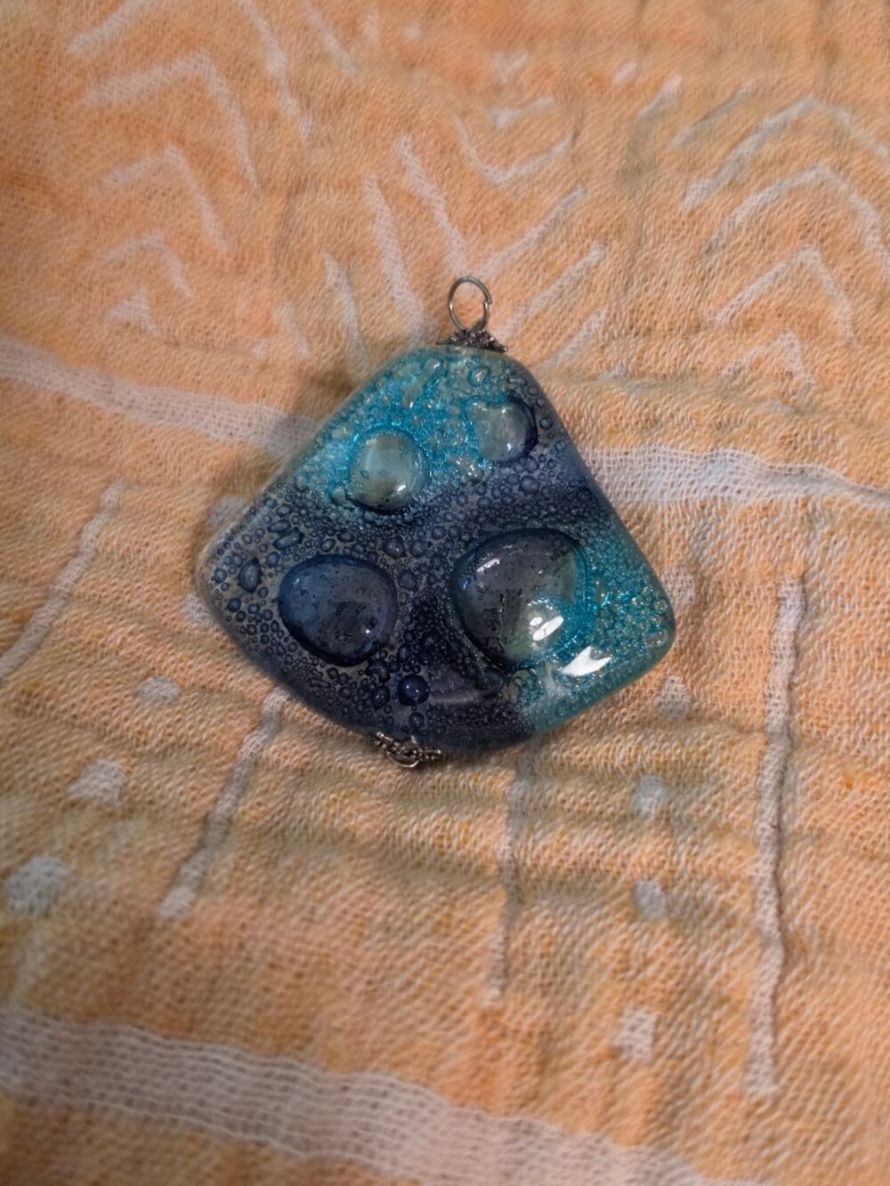✨ One-of-a-Kind Artisan Fused Glass Bubble Pendant ✨